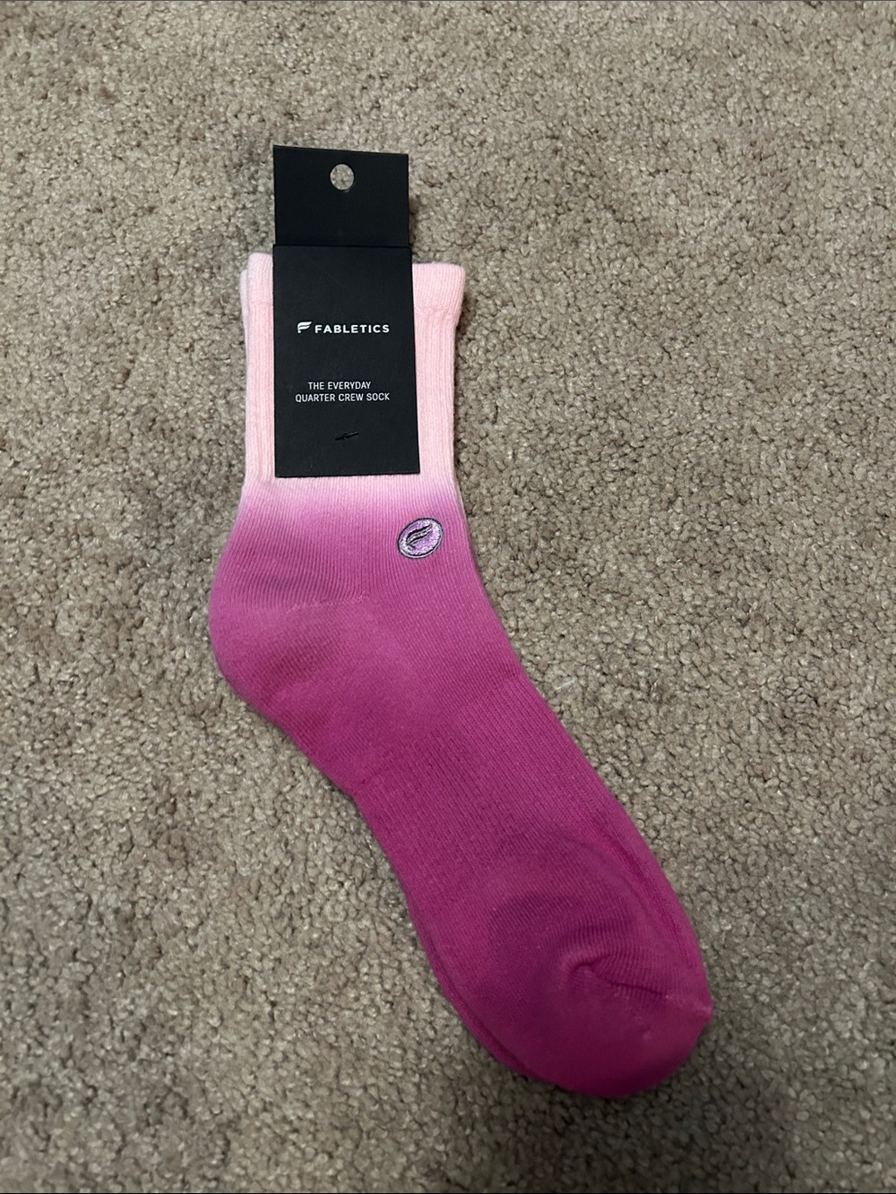 Fabletics Pink Gradient Quarter Crew Socks
